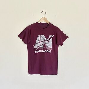 Awolnation Space Logo Graphic Plum Concert T Shirt Adult size Small